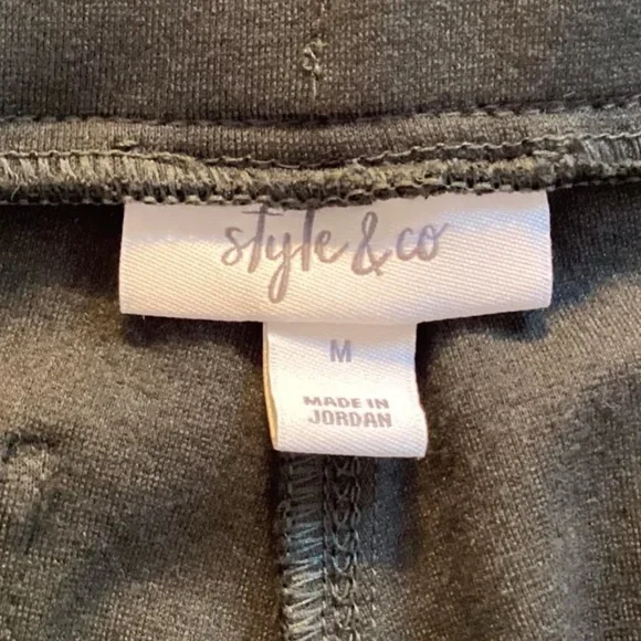 Style & Co. Womens Olive Green Stretch Pants, M - Picture 2 of 4